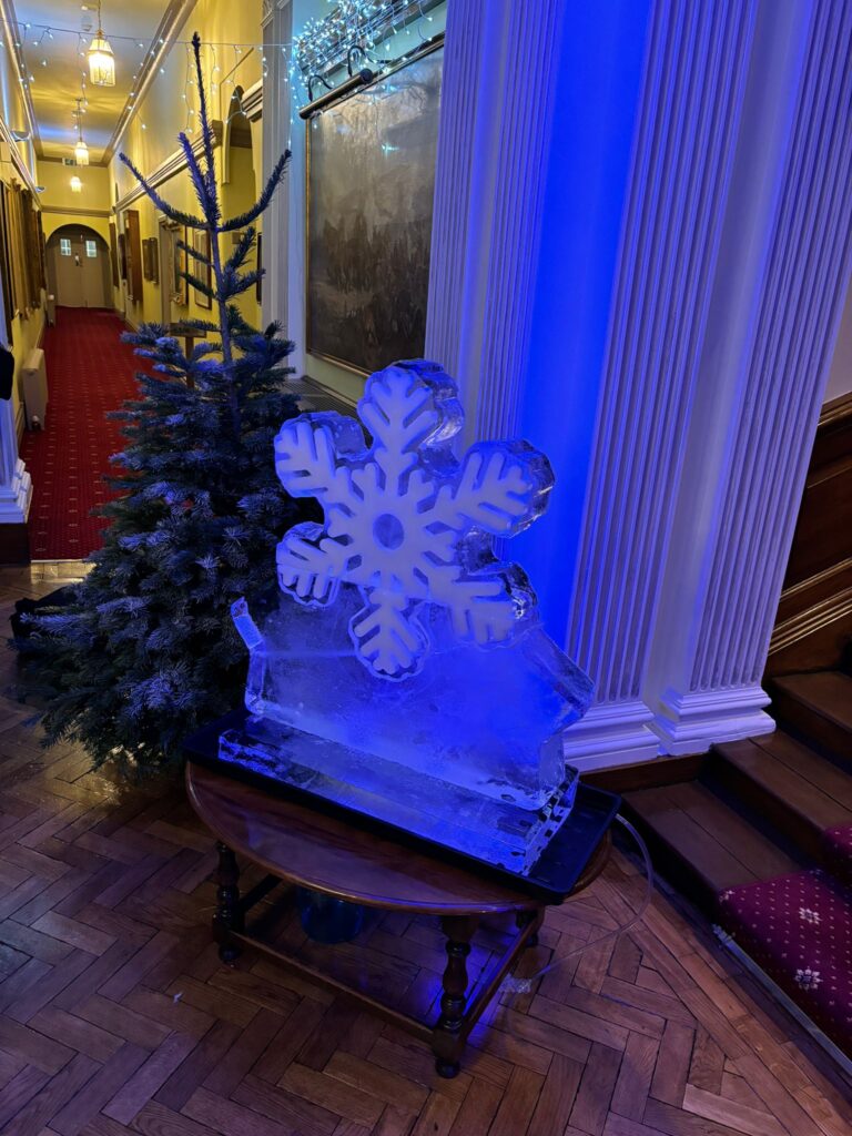 Snowflake vodka luge for christmas party in essex