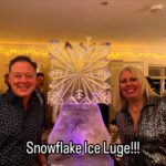 Snowflake ice luge for New Years Eve Party in Bedfordshire