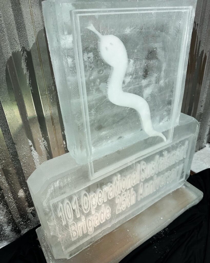 101 Operational Sustainment Brigade Ice Sculpture vodka luge in Hampshire