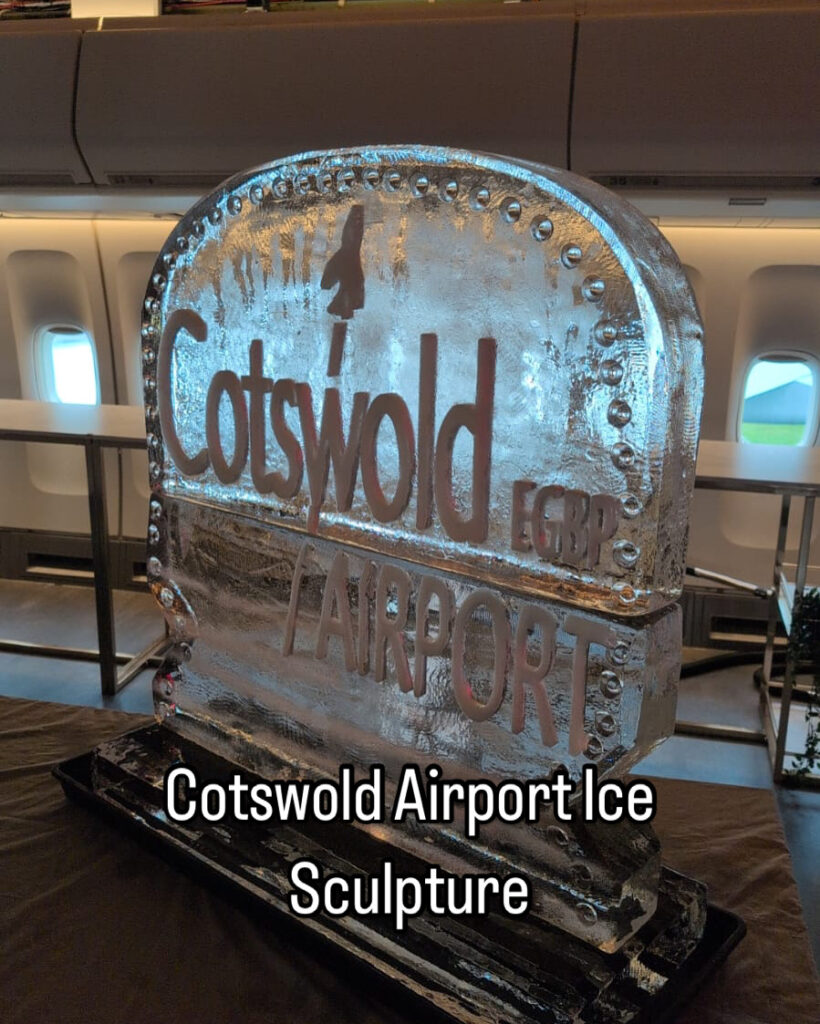 Cotswold airport ice sculpture
