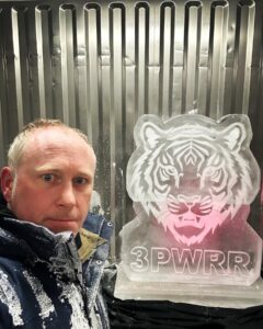 Princess of Wales' Royal Regiment ice sculpture vodka luge for mess party