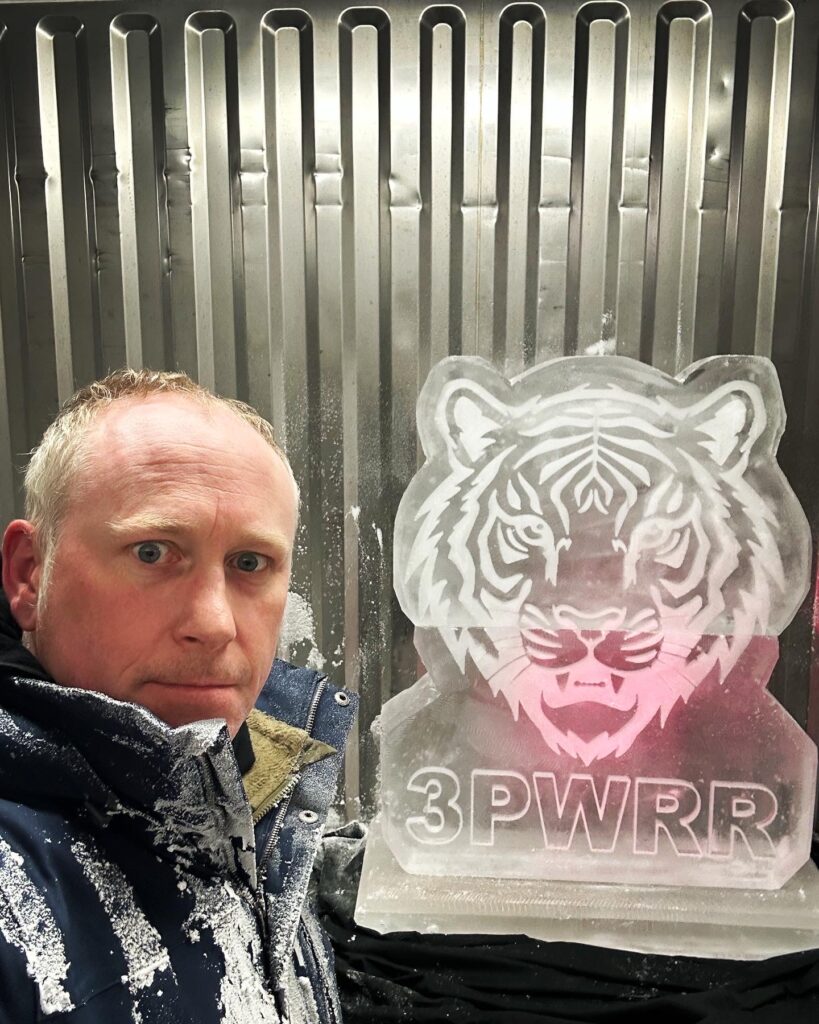 Princess of Wales' Royal Regiment ice sculpture vodka luge for mess party