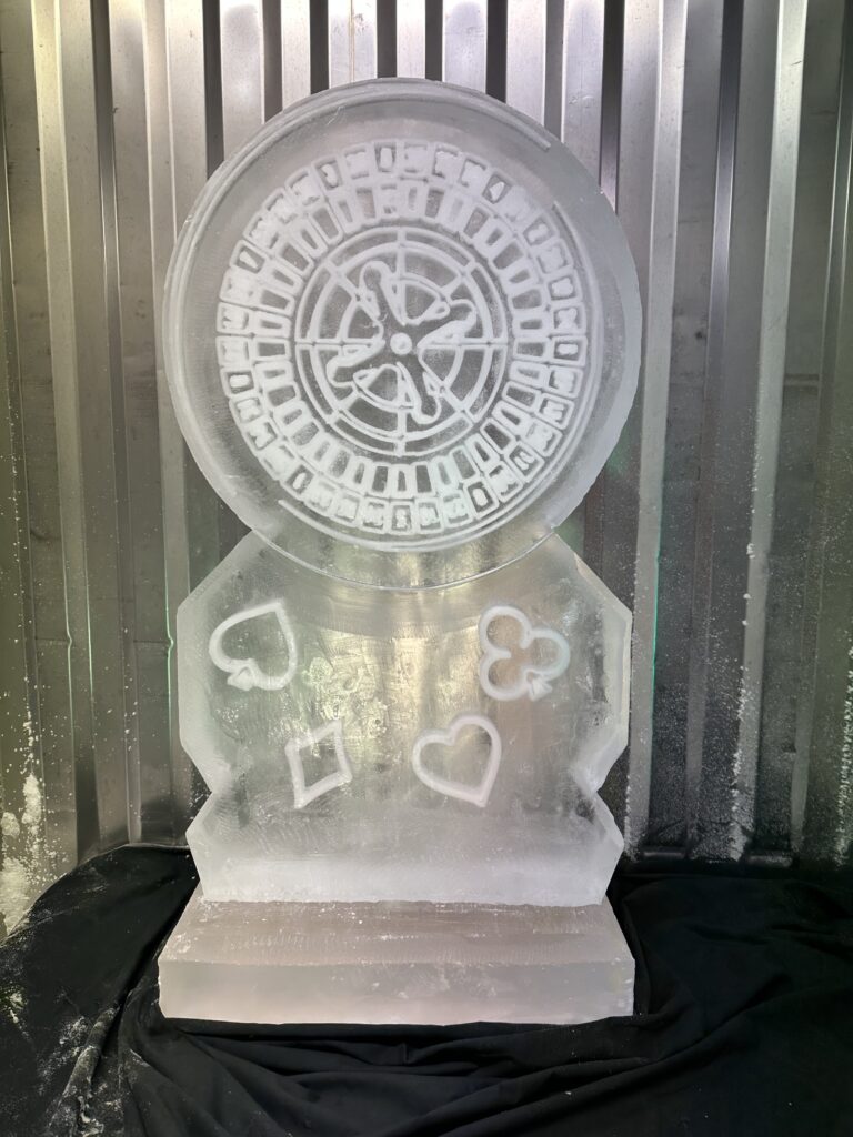 Roulette Wheel vodka luge / Casino theme ice luge