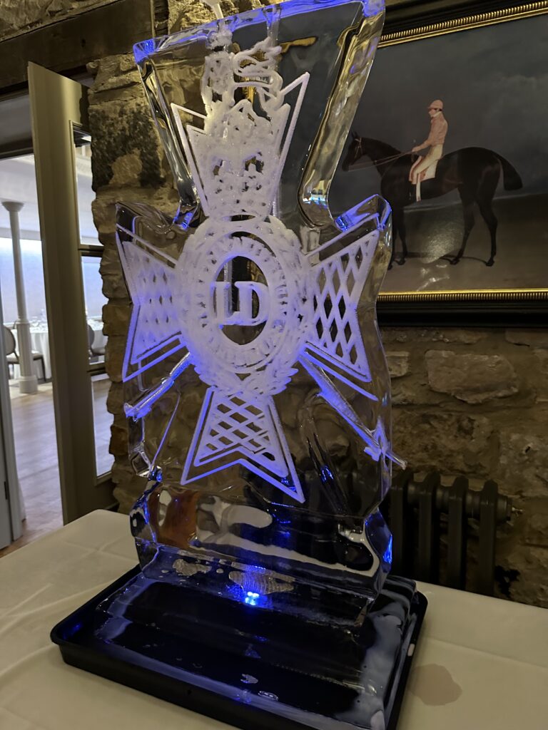 Light Dragoons vodka luge at Headlam Hall - Yorkshire ice luge