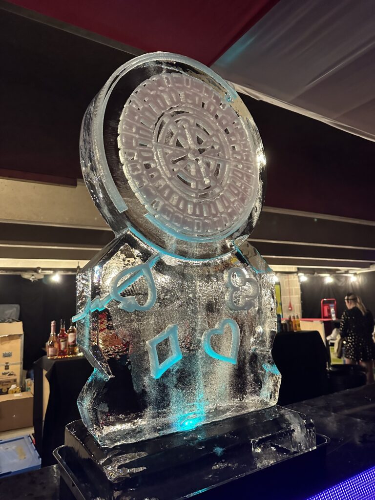 Casino Vodka Ice Luge - Roulette Wheel ice luge
