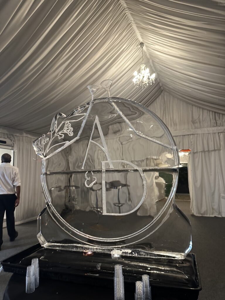 Initials Wedding Ice Sculpture for Indian Wedding Slough