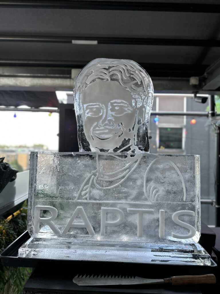 Footballer Ice Sculpture 1mx1m for 5 Guys Football Team