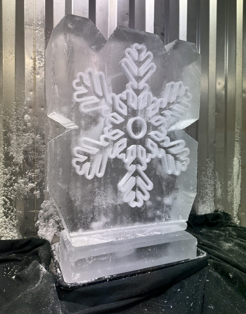 Small Snowflake vodka luge for Christmas party