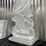 Rugby themed ice luge - 16th Ice Sculpture - Rugby vodka luge