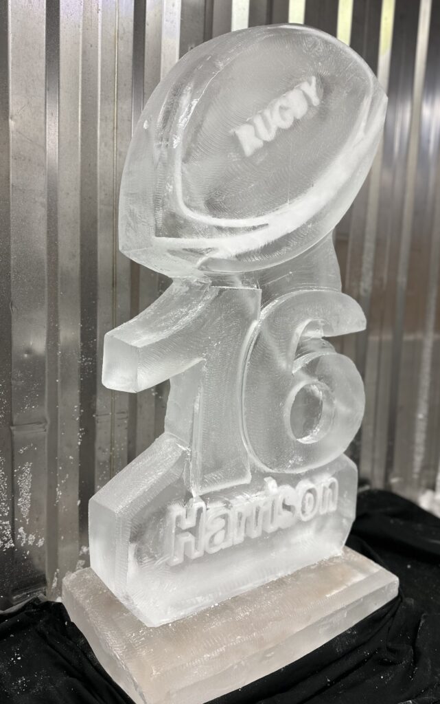 Rugby Ball Birthday Ice Luge in Surrey