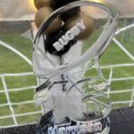 16th Birthday ice sculpture luge - Rugby ball vodka luge