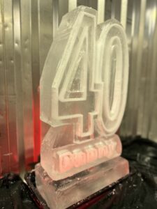 40th birthday vodka luge - 40 ice luge