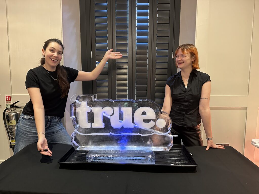 True ice sculpture luge