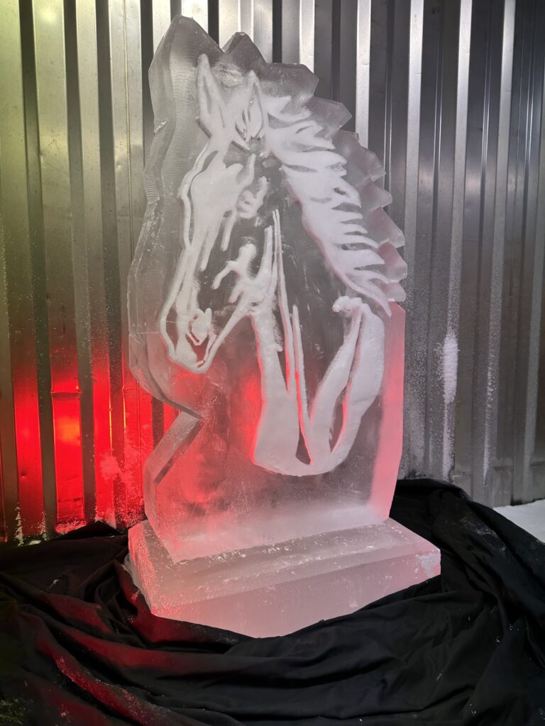 Horse Head Ice Sculpture - Horse Vodka Luge