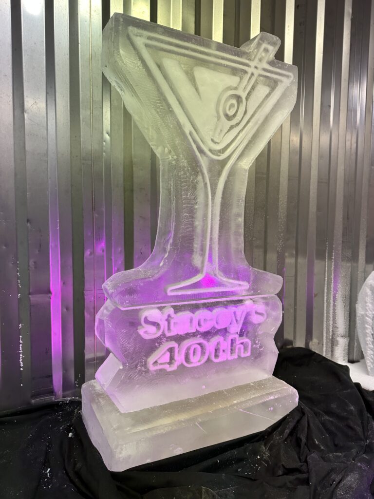 Martini Glass Vodka Luge - Martini Ice Luge - 40th vodka luge