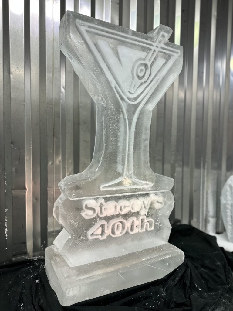 Martini Glass & Name Vodka Ice Luge 1mx50cm
