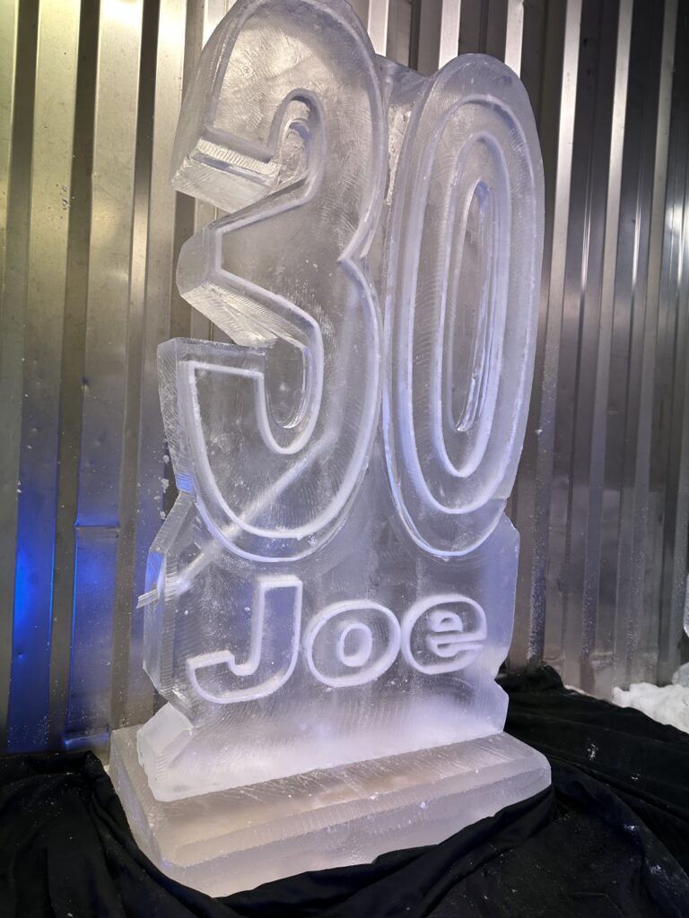30th Birthday vodka luge - 30 ice luge