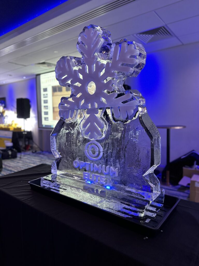 Snowflake ice sculpture in Sheffield OEC