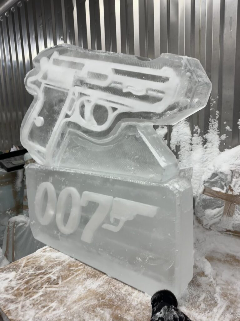 007 Bond themed vodka ice luge