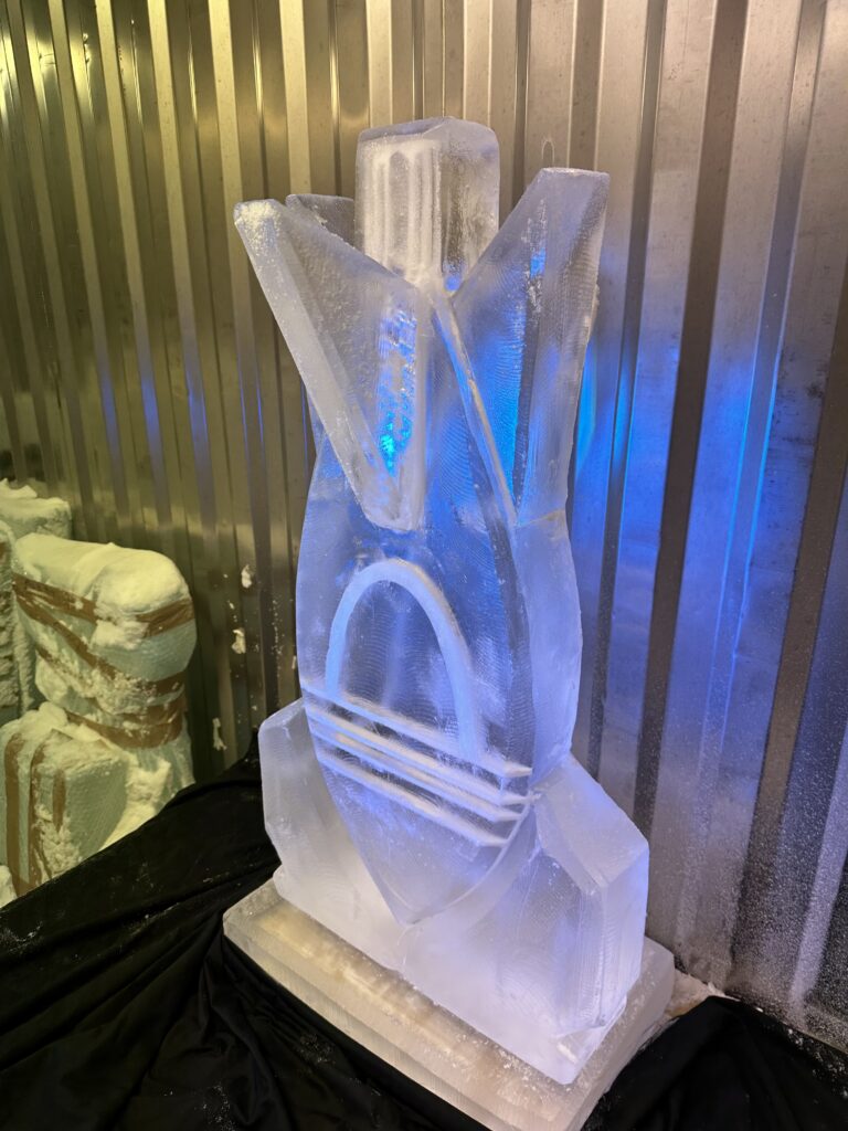Bomb ice sculpture vodka luge for 33 Engineer Regiment
