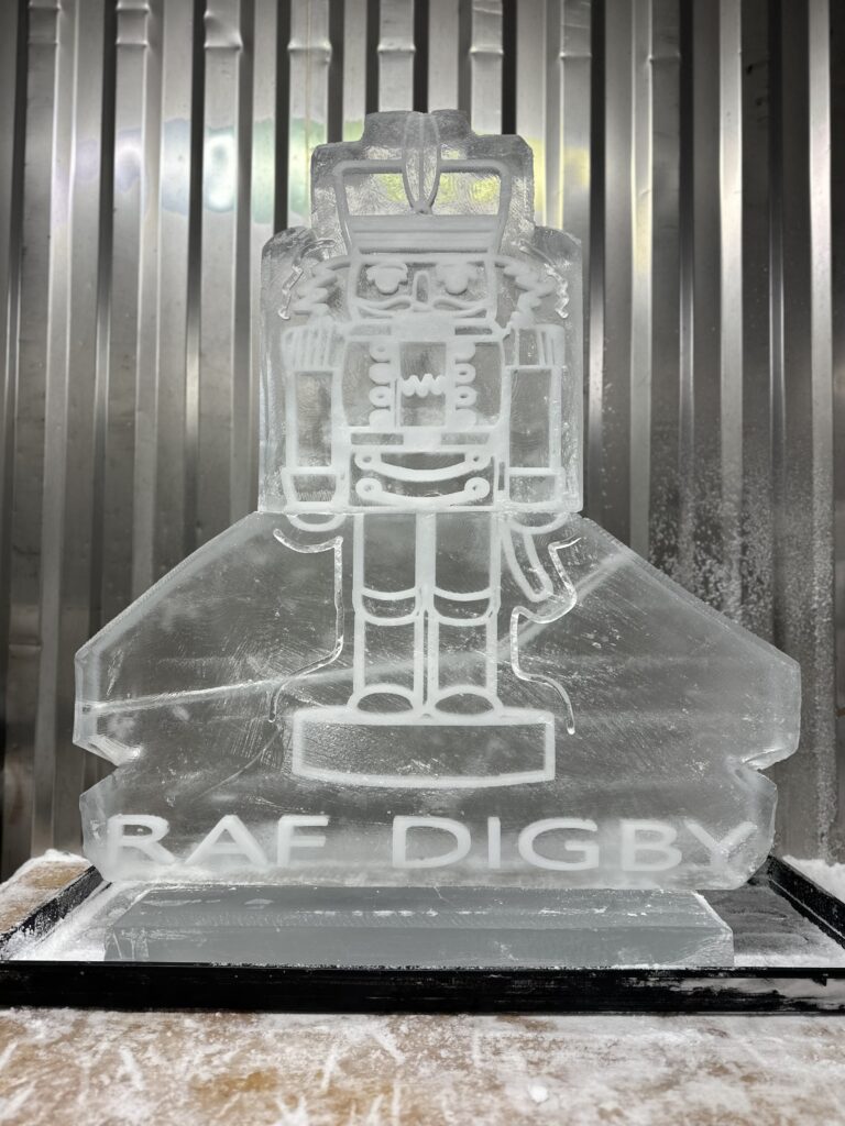 Nutcracker ice luge for mess party at RAF Cosford
