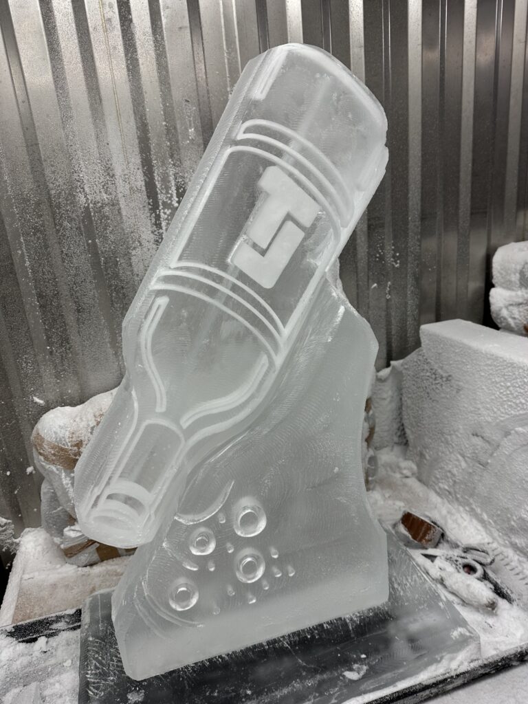 TJ Vodka Bottle ice sculpture vodka luge at Bristol