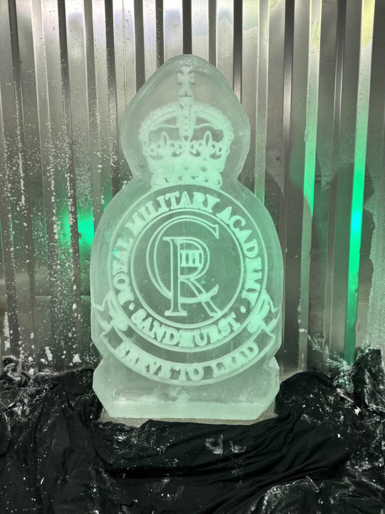 Royal Military Academy Sandhurst ice sculpture vodka luge