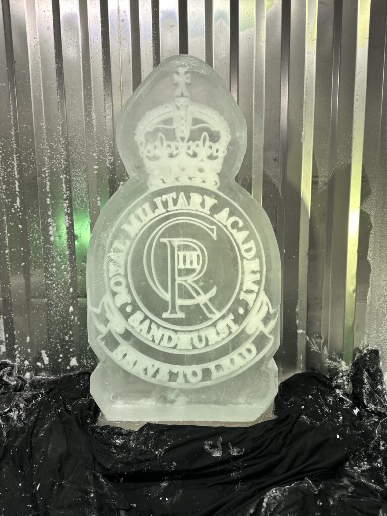 Royal Military Academy Sandhurst ice sculpture vodka luge