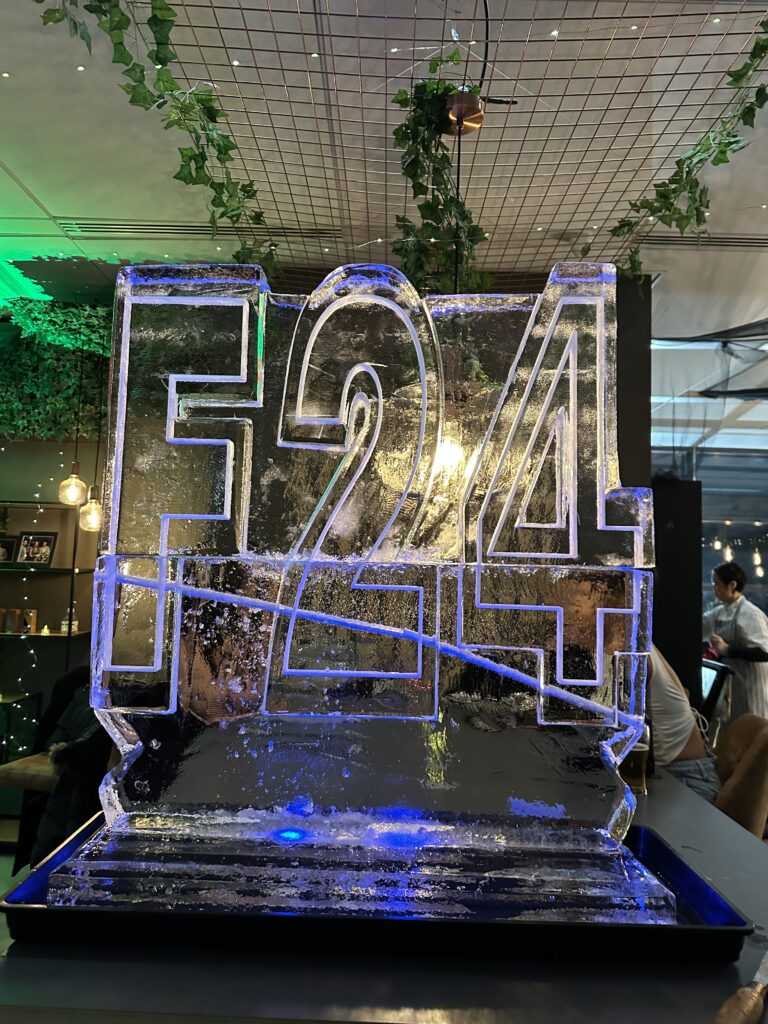 F24 Ice Sculpture Luge for Force 24 in Indigo Blu Leeds
