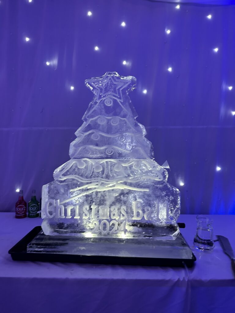 Christmas Tree ice luge for Christmas Ball 2024 - Vodka luge Xmas Tree