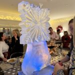 Snowflake ice sculpture for Christmas party