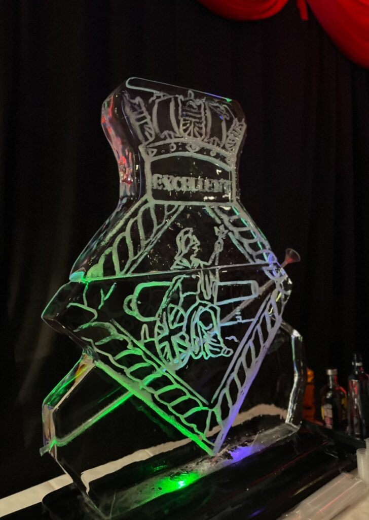 HMS Excellent Ice sculpture vodka luge in Portsmouth