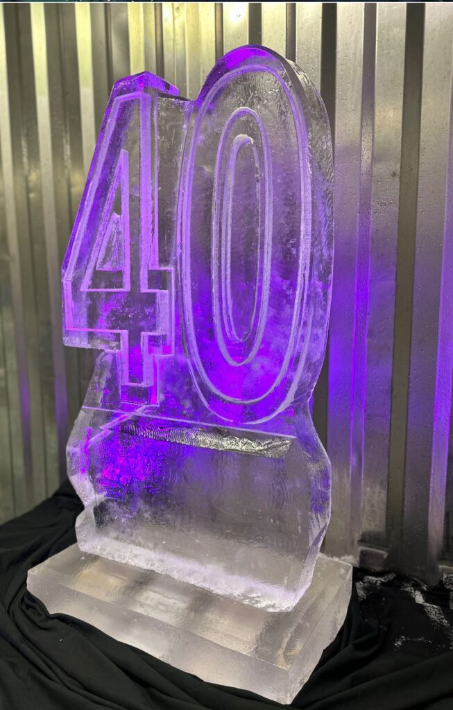 40th Birthday ice luge - 40 vodka luge