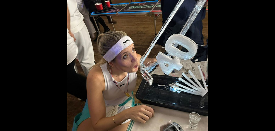 Ski Jump ice luge - 40th birthday vodka luge