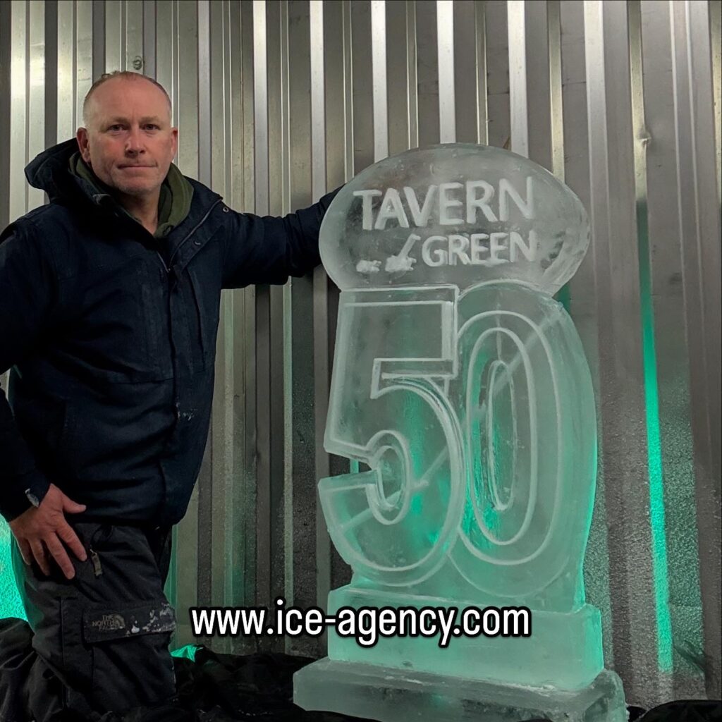 Tavern On The Green 50th Birthday ice sculpture luge