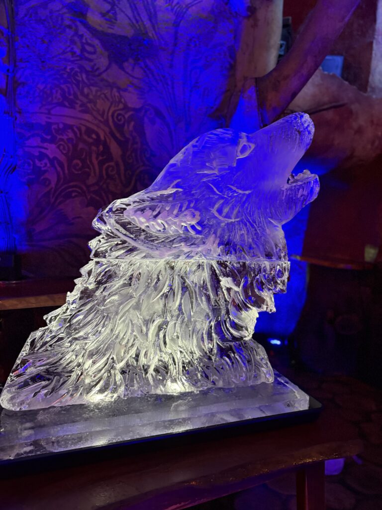 Wolf Ice Sculpture for Netflix series Wolf King at Waxy O'Connors bar
