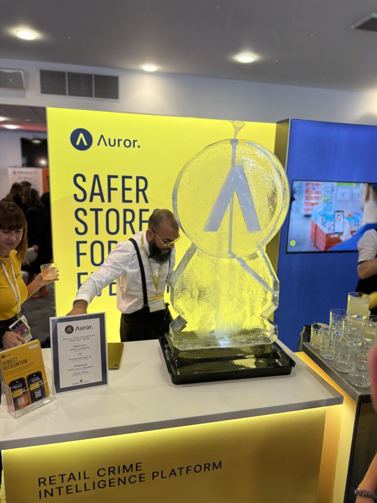 Logo ice sculpture luge for Auror at King Power Stadium