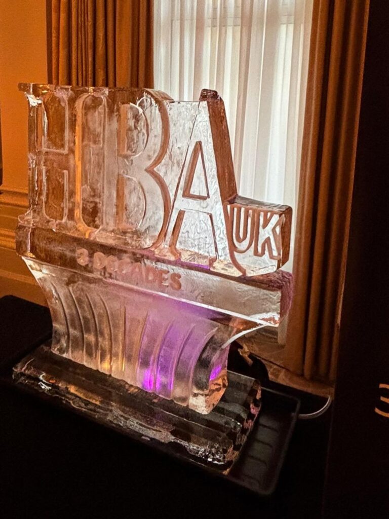 Hellenic Banking Association ice sculpture for30th Anniversary at Langham Hotel in London