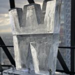 Letter W Ice Sculpture for a party in the Gherkin in London