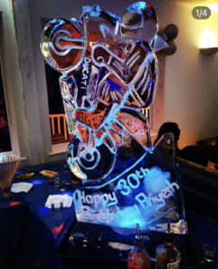 Ducati motorbike ice sculpture luge for a 3oth birthday in Esher